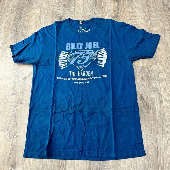 Billy Joel 75th Show Garden TShirt Mens XL Blue Official Barking Irons See PHOTO - Picture 2 of 11